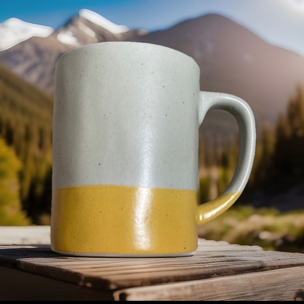 Hearth & Hand Speckled Yellow and Gray Ceramic Mug